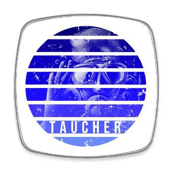 Taucher - Viereckiger Kühlschrankmagnet - Weiß - Vorne