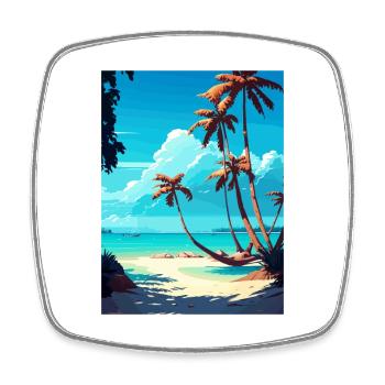 Bavaro Caraïbes Îles Tropicales Affiche de voyage - Magnet carré - blanc - Devant
