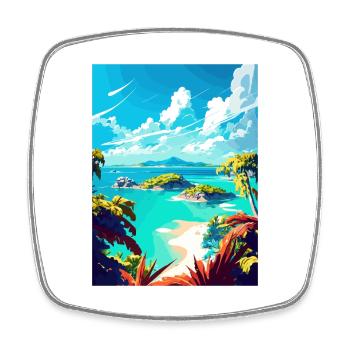 Bahamas Caraïbes Vintage voyage affiche Souvenir - Magnet carré - blanc - Devant