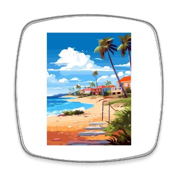 Bonaire Caraïbes Vintage voyage affiche Souvenir - Magnet carré - blanc - Devant