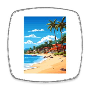 Honduras Karibik Vintage Reiseposter Souvenir - Viereckiger Kühlschrankmagnet - Weiß - Vorne