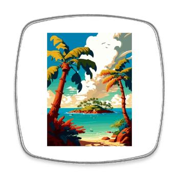 Bahamas Caraïbes Vintage voyage affiche Souvenir - Magnet carré - blanc - Devant