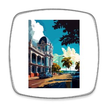 Kingston Caraïbes Vintage voyage affiche Souvenir - Magnet carré - blanc - Devant