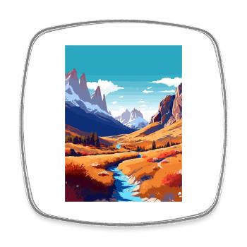 San Juan Argentina Vintage Travel Poster Souvenir - Square fridge magnet - white - Front