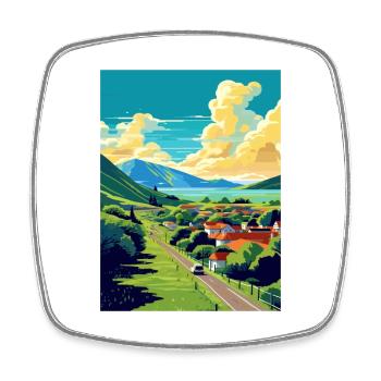San Luis Argentinien Vintage Reiseposter Souvenir - Viereckiger Kühlschrankmagnet - Weiß - Vorne