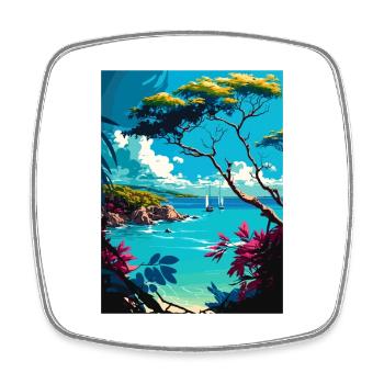 Barbade Caraïbes Vintage voyage affiche Souvenir - Magnet carré - blanc - Devant