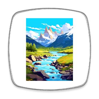 PatagoniaaVintage Travel Poster WPA Art - Square fridge magnet - white - Front
