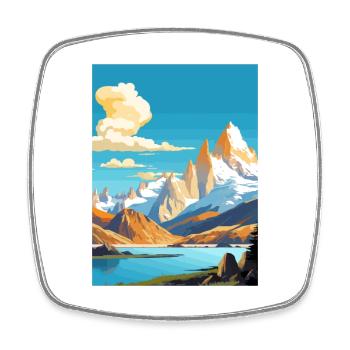 Santa Cruz Argentina Vintage Travel Poster WPA Art - Square fridge magnet - white - Front