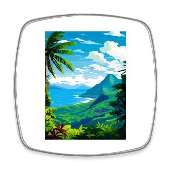 Saint Lucia Caribbean Vintage Travel Poster WPA - Square fridge magnet - white - Front
