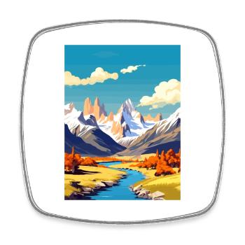 Santa Cruz Argentina Vintage Travel Poster WPA Art - Square fridge magnet - white - Front
