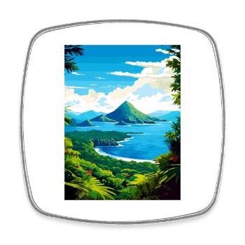 Saint Lucia Caribbean Vintage Travel Poster WPA - Square fridge magnet - white - Front