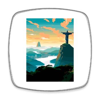 Rio De Janeiro Brasilien Vintage Reiseposter WPA - Viereckiger Kühlschrankmagnet - Weiß - Vorne