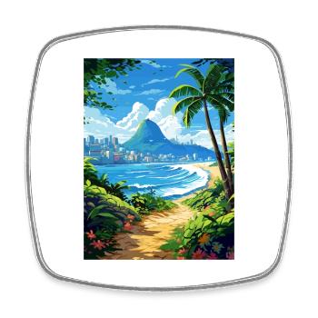 Rio De Janeiro Brasilien Vintage Reiseposter WPA - Viereckiger Kühlschrankmagnet - Weiß - Vorne