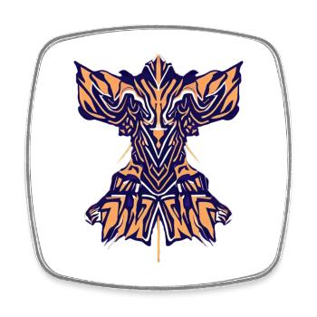 Tigermasken-Orang-Purp Design - Viereckiger Kühlschrankmagnet - Weiß - Vorne