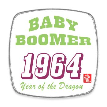 Baby Boomer 1964 - Viereckiger Kühlschrankmagnet - Weiß - Vorne