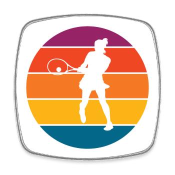 Tennis - Magnet carré - blanc - Devant