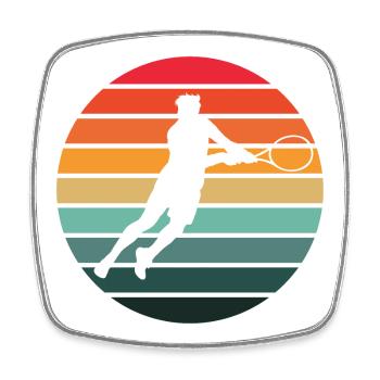 Tennis - Square fridge magnet - white - Front