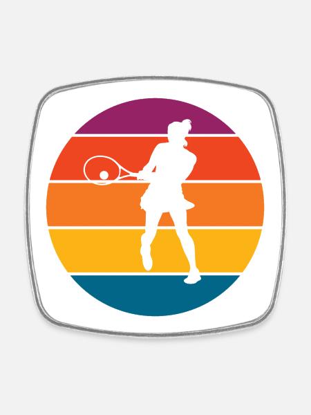 Tennis - Viereckiger Kühlschrankmagnet - Weiß