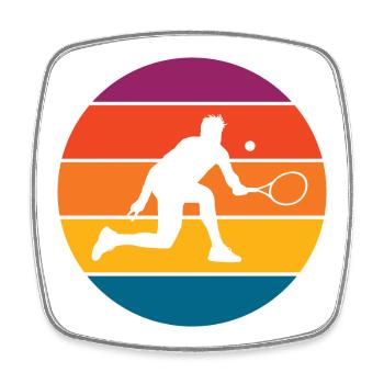 Tennis - Viereckiger Kühlschrankmagnet - Weiß - Vorne