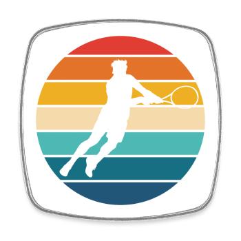 Tennis - Viereckiger Kühlschrankmagnet - Weiß - Vorne