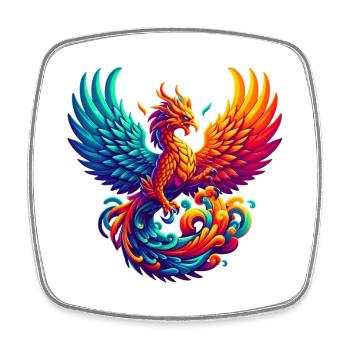 Hyper Flammes du phénix majestueux - Magnet carré - blanc - Devant