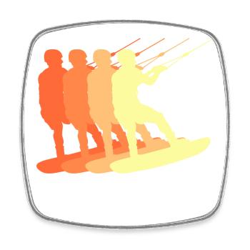 Stunt Wave Water Ski Wakeboard Surfing - Square fridge magnet - white - Front