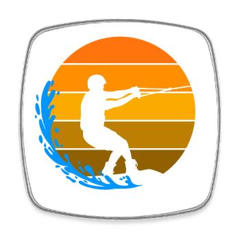 wakeboard, wave, water skiing, surfing, surfing - Square fridge magnet - white - Front