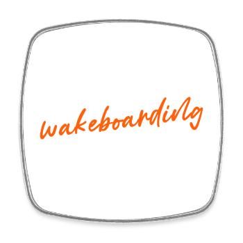 Sports nautiques Wakesurf Planche de surf Wakeboard Dicton - Magnet carré - blanc - Devant