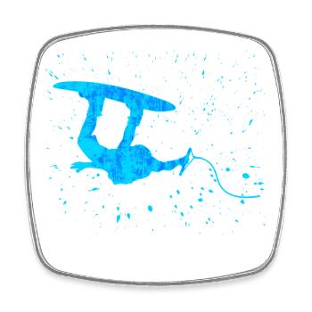 Water Sports, Stunt, Kitesurfer, Surfing, Surfing - Square fridge magnet - white - Front
