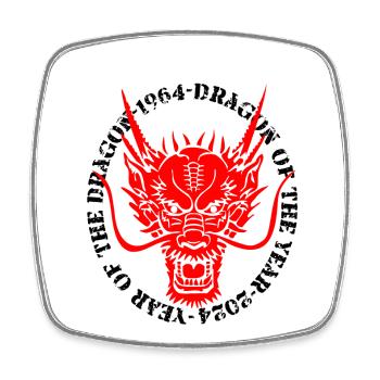 Red Dragon 1964-2024 - Viereckiger Kühlschrankmagnet - Weiß - Vorne