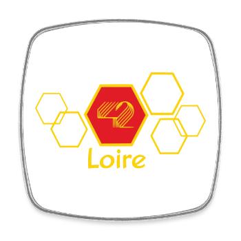 Loire - Magnet carré - blanc - Devant