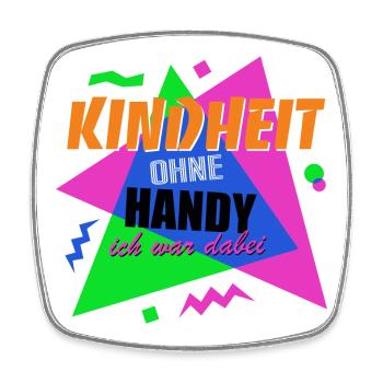 Kindheit ohne Handy - Ich war dabei - Viereckiger Kühlschrankmagnet - Weiß - Vorne