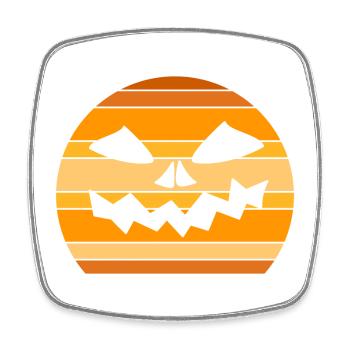 Halloween Kürbis mit Gesichtsdekoration - Viereckiger Kühlschrankmagnet - Weiß - Vorne