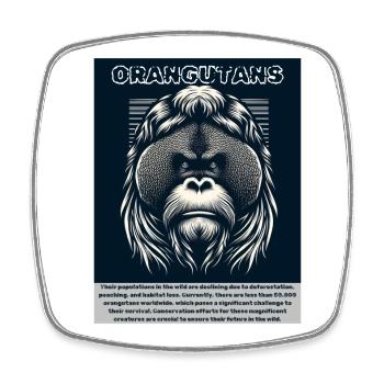 Orang-utans - Viereckiger Kühlschrankmagnet - Weiß - Vorne