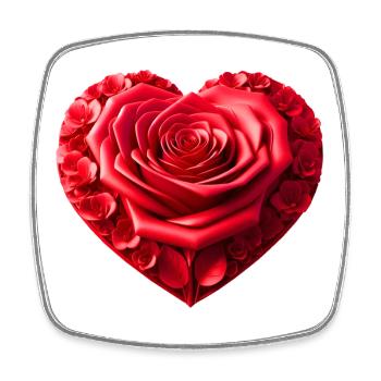 Coeur de rose (01) - Magnet carré - blanc - Devant
