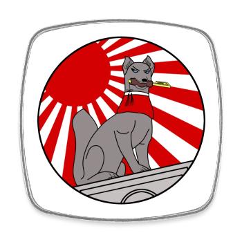 Zorro Kitsune Hardcore – Rave Techno Jap Kleidung - Viereckiger Kühlschrankmagnet - Weiß - Vorne