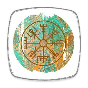 vegvisir e 36 - Viereckiger Kühlschrankmagnet - Weiß - Vorne
