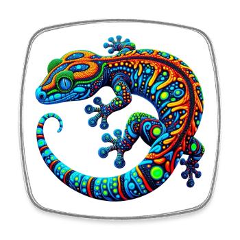 Gecko - Square fridge magnet - white - Front