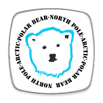 Eisbär 4 - Viereckiger Kühlschrankmagnet - Weiß - Vorne