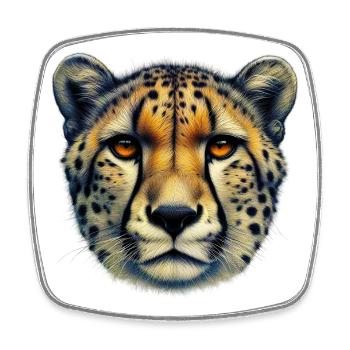 Cheetah - Square fridge magnet - white - Front
