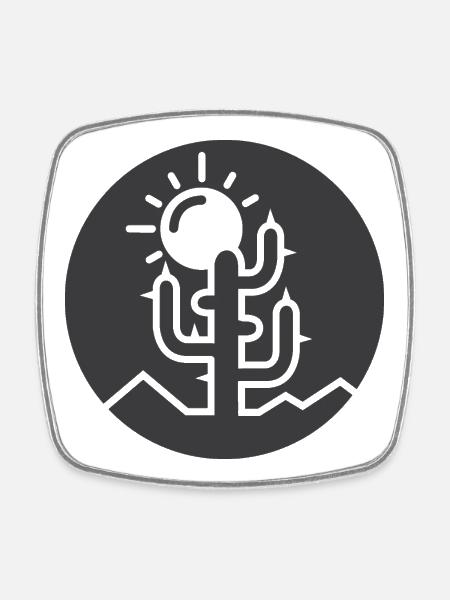cactus, amour, désert, nature, soleil, cactus, cactus - Magnet carré - blanc