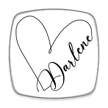 Darlene Name Heart Line - Square fridge magnet - white - Front