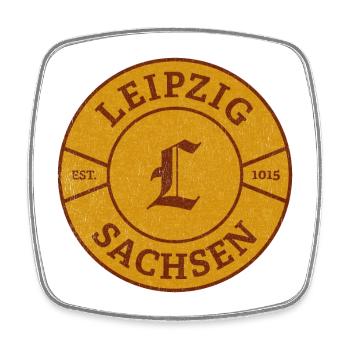 Leipzig Saxony Vintage Seal - Square fridge magnet - white - Front