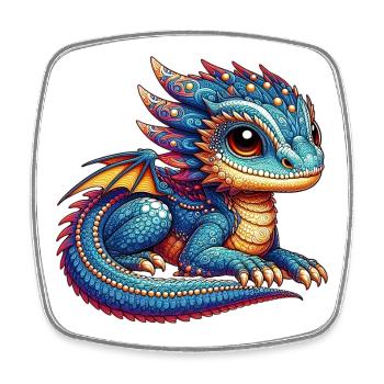 Dragon - Square fridge magnet - white - Front