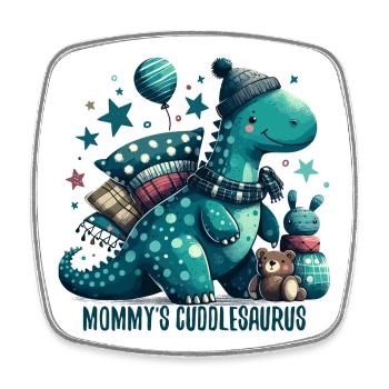 Mommy’s Cuddlesaurus Kuschel-Dinosaurier Geschenk - Viereckiger Kühlschrankmagnet - Weiß - Vorne