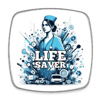 Cadeau de sauveteur d’infirmière - Magnet carré - blanc - Devant