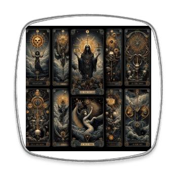 Tarot Shadows and Angels - Square fridge magnet - white - Front
