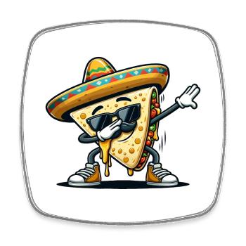Quesadillas Nourriture Dabbing Mexique - Magnet carré - blanc - Devant