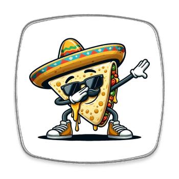 Quesadillas Nourriture Dabbing Mexique - Magnet carré - blanc - Devant
