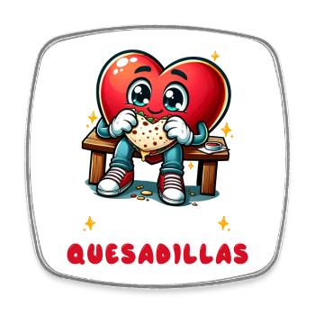 J'aime les Quesadillas Mexico - Magnet carré - blanc - Devant